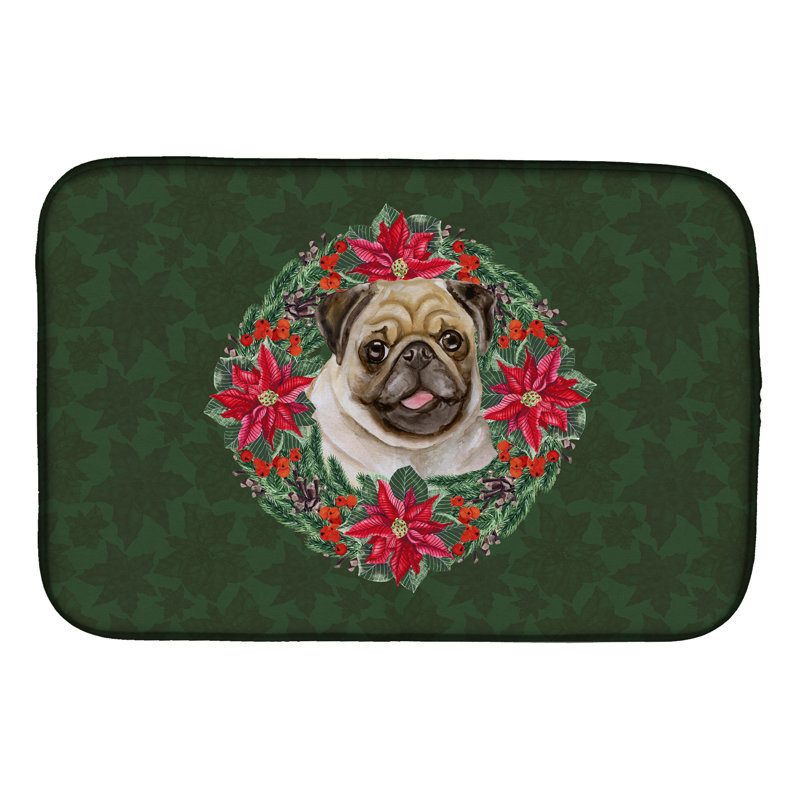 Tapis de séchage en couronne fauve carlin poinsetta