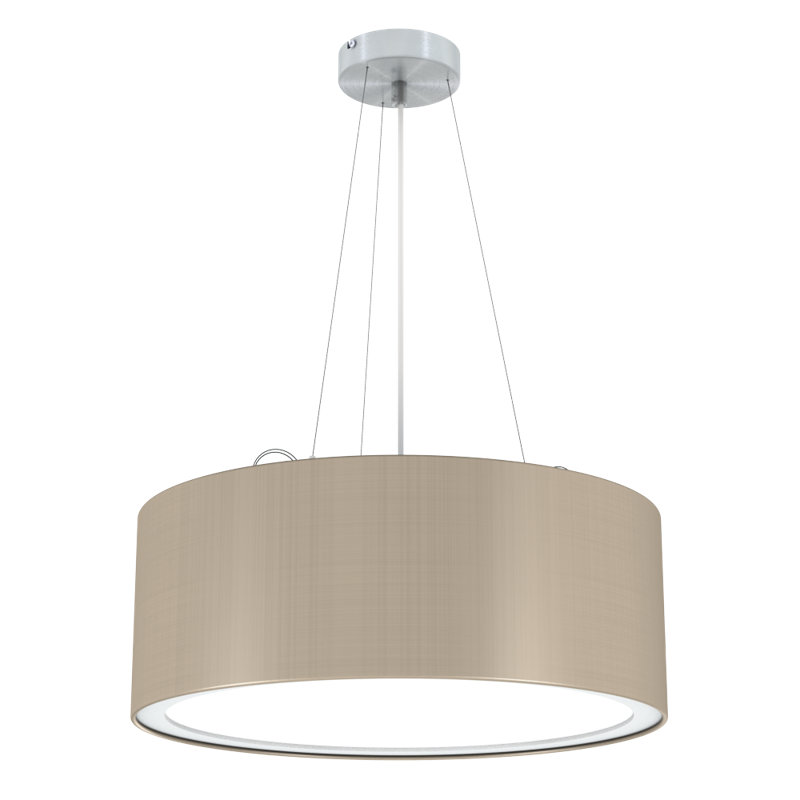 Kenefic 1 - Light LED Drum Pendant, Beige, 165cm H x 40cm W x 40cm D