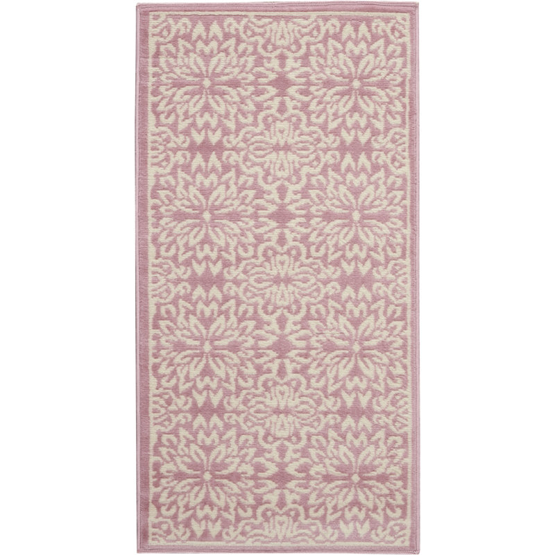 Tapis floral ivoire / rose Yurig, Rectangle 2 pi x 4 pi