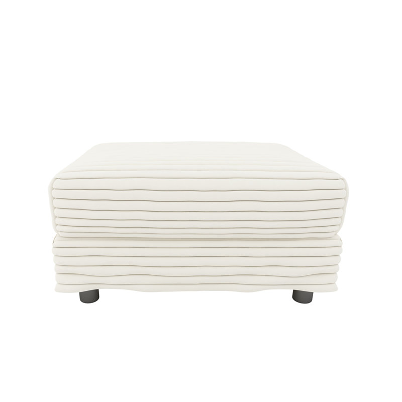 Corduroy Ottoman, Beige