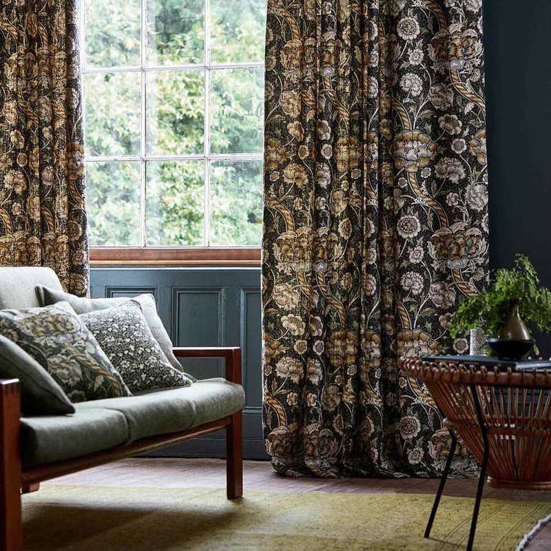 Wandle Fabric, Indigo/Carmine