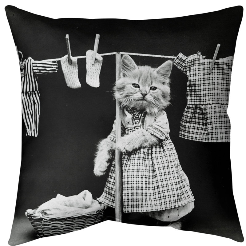 Oreiller pour photo chat à linge, Bourre en polyester, Polyester sergé