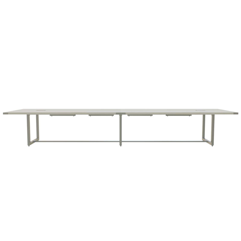 Mirella Rectangular Conference Table, 29.5" H x 192" L x 47.25" D, Grey, White Ash
