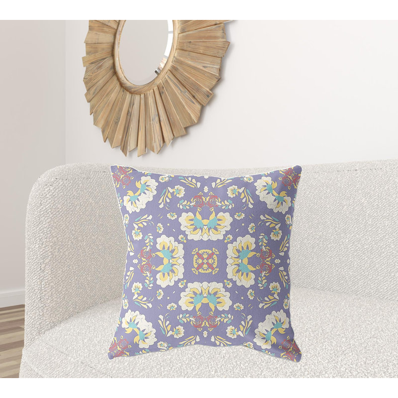 Coussin décoratif 26 po x 26 po Broadcloth Floral, Floral mauve