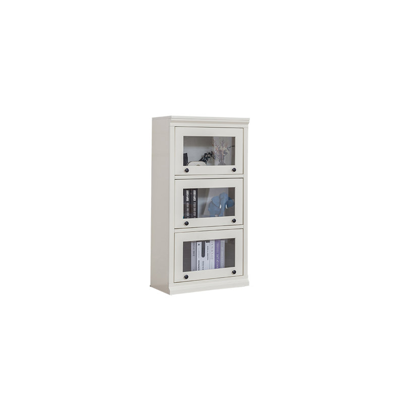 Bibliothèque à portes rabattables en bois massif, (3 tablettes) H 47,64 po x l 23,62 po x P 12,99 po