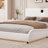 Faux Leather Upholstered Platform Bed with Thickened Headboard, Bluetooth Speakers and RGB LED Light-1609422985-1609422987
