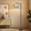 Lampe sur pied à arc avec abat-jour réglable arbre tropical vert cocotier vert feuille côtière abstraite grande lampe sur pied tropicale 3 températures de couleur à haut gradateur avec interrupteur au pied pour la chambre à coucher