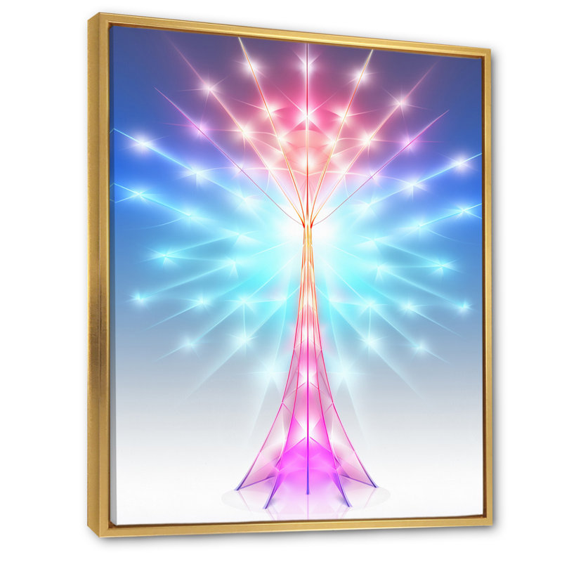Expansion of Consciousness Abstract Light - formes abstraites, art mural sur toile, Cadre flottant doré
