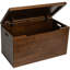 Coffre de rangement robuste en bois franc massif H 19,5 po x P 18,63 po x l 35,5 po avec 2 charnières de sécurité, café