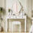 Vanity Desk With Adjustable Angle Mirror, Vintage Vanity Makeup Table And Cushioned Stool Set With Velvet Fabric Lining 5 Drawers,Wooden Dressing Table Set For Bedroom, White-115818140