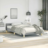 Pranavi vidaXL Fabric Platform Bed Frame, Slats Support, No Mattress