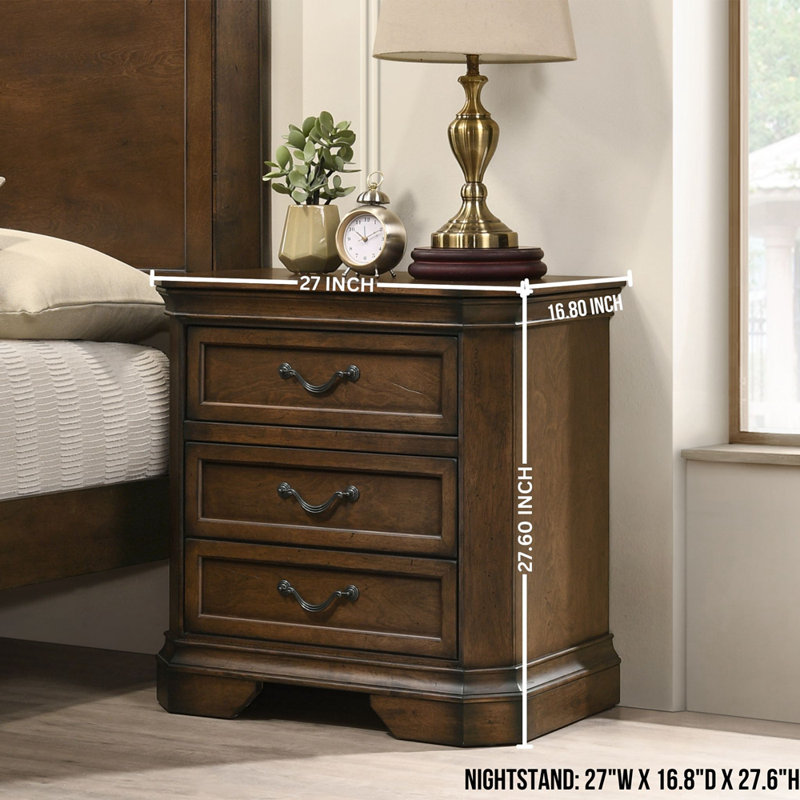 4-Pieces Traditional Wood Panel Bed with Dresser, Mirror, Nightstand, King