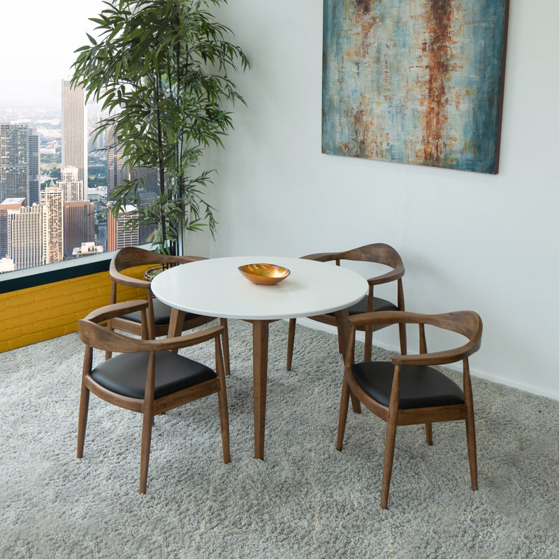 Ensemble repas pour 4 personnes Tindal, Noir, Blanc