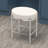 19.50"H Oval Vanity Stool with Leather Cushion | Oval Ottoman with 3" Leather Cushion-19247010-19230707