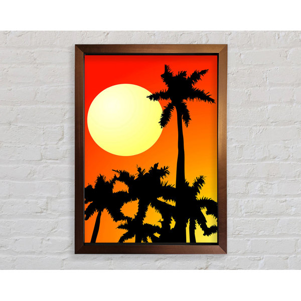 Bright Star Palm Tree Sun - Einzelner Bilderrahmen Kunstdrucke | Wayfair.de