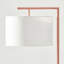 Lampe sur pied à DEL 60 po avec abat-jour tambour en tissu blanc Montage Modern, ampoule incluse-205855222-266565200