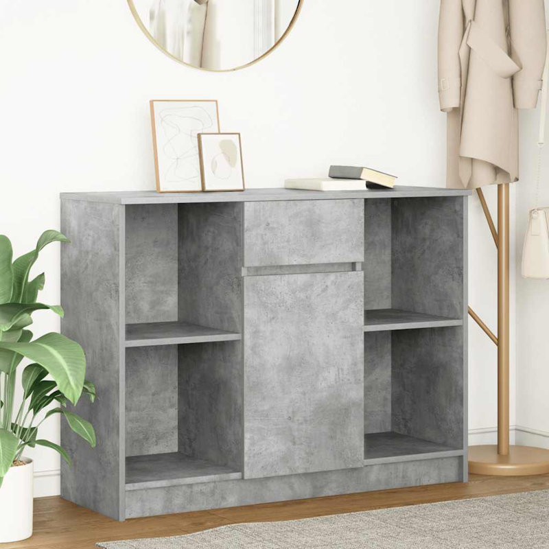 Sideboard With Drawer 101X35x76 Cm Engineered Wood, Concrete Grey