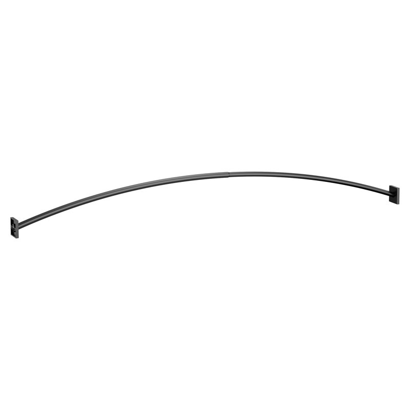 Triva 6.25" Curved Shower Curtain Rob, Matte Black