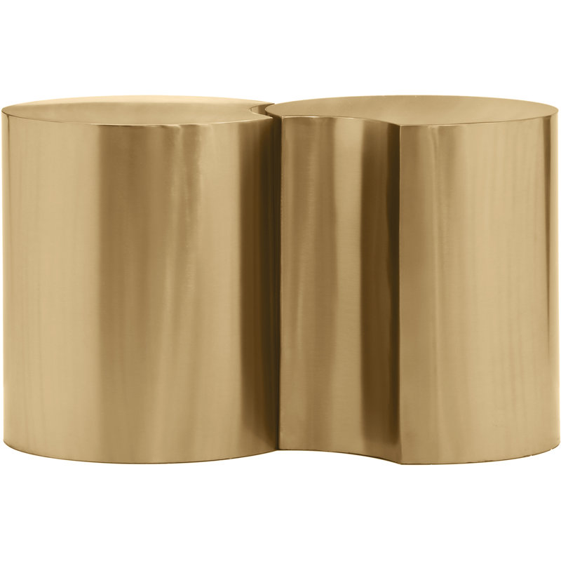 Ismah Iron Top End Table Set, Gold, 18" H x 30" W x 16" D