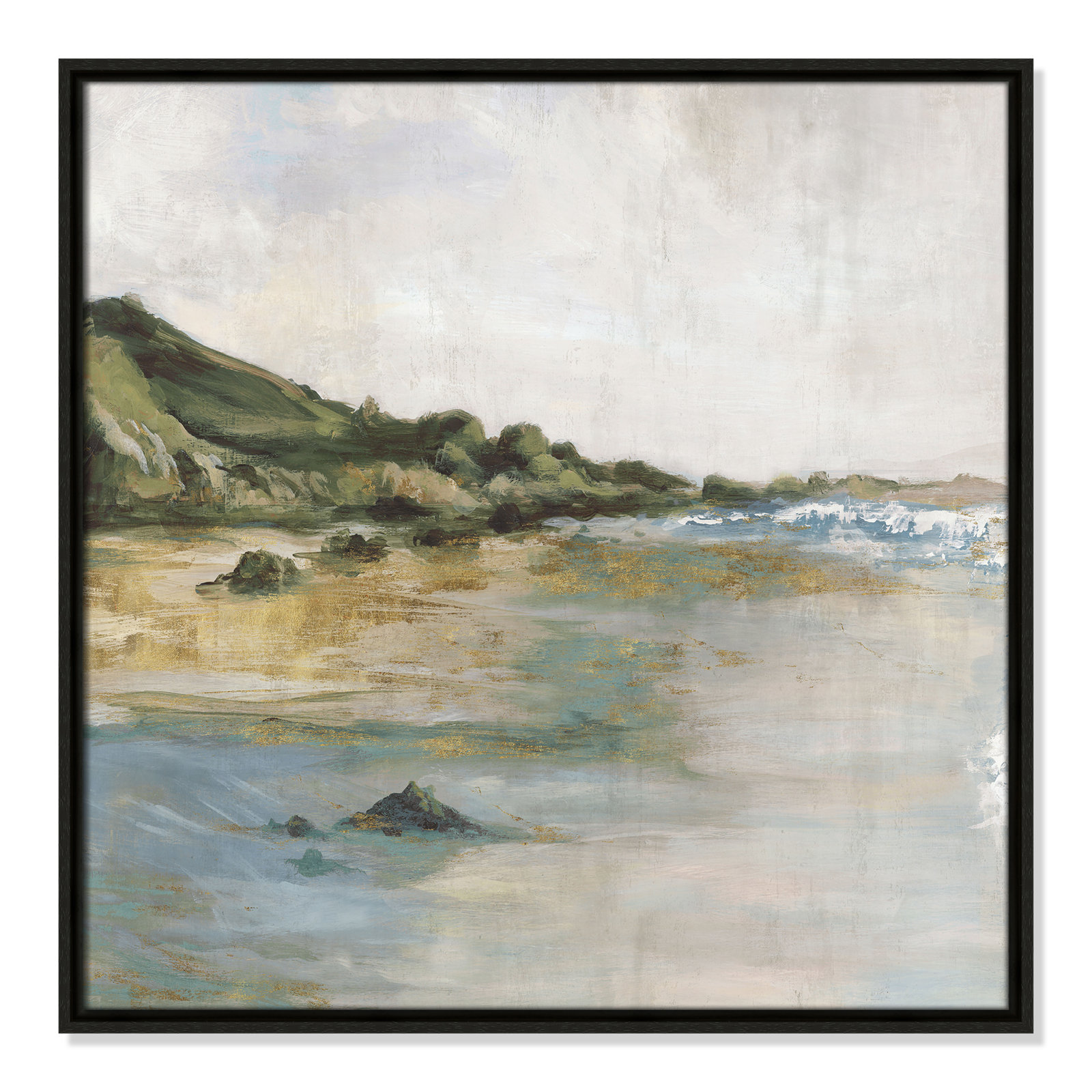 Cordoba "Tide's Edge" Print, 25.5" H x 25.5" W, Espresso