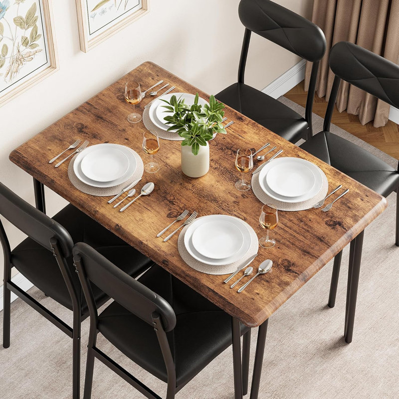 Ensemble de table de salle à manger, tables et chaises rembourrées, meubles de cuisine ou d'appartements peu encombrants, 3