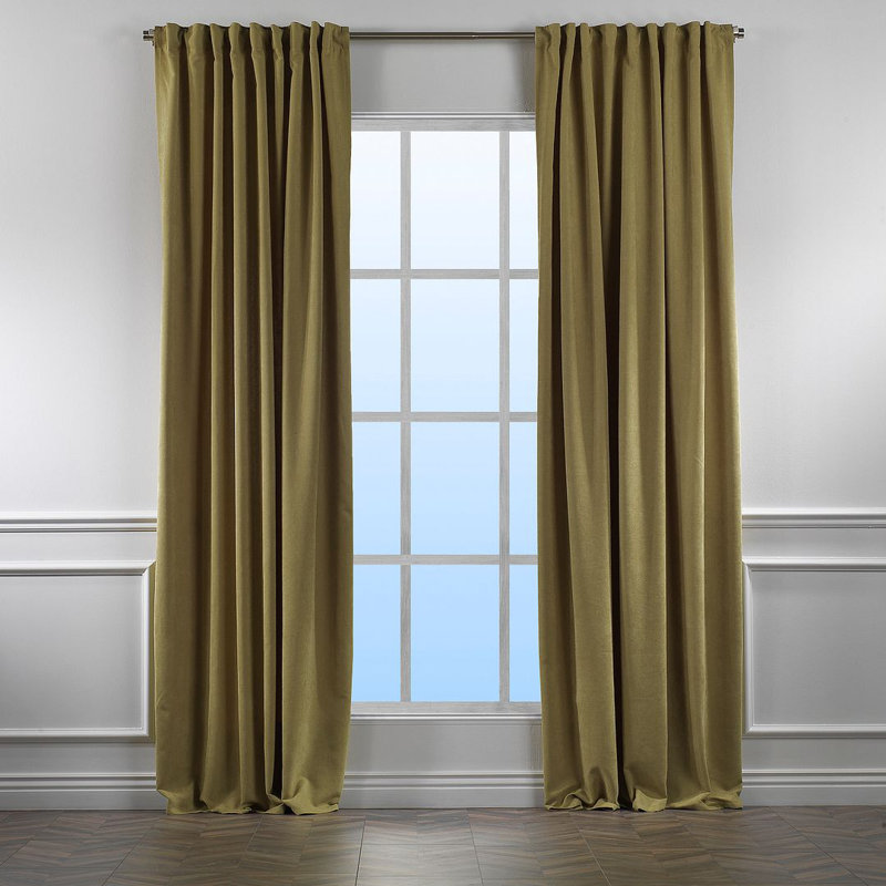 Solid Room Room Darkening Tab top Curtain Panels, Olive Green, 52" W x 144" L