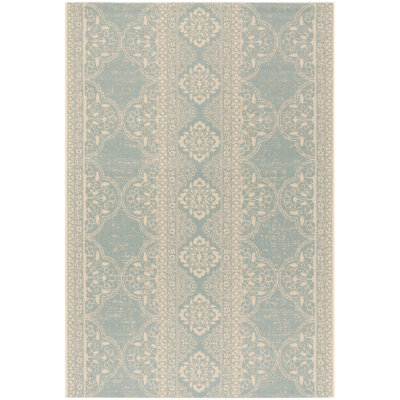 Goodrich Cream/Aqua Indoor/Outdoor Rug