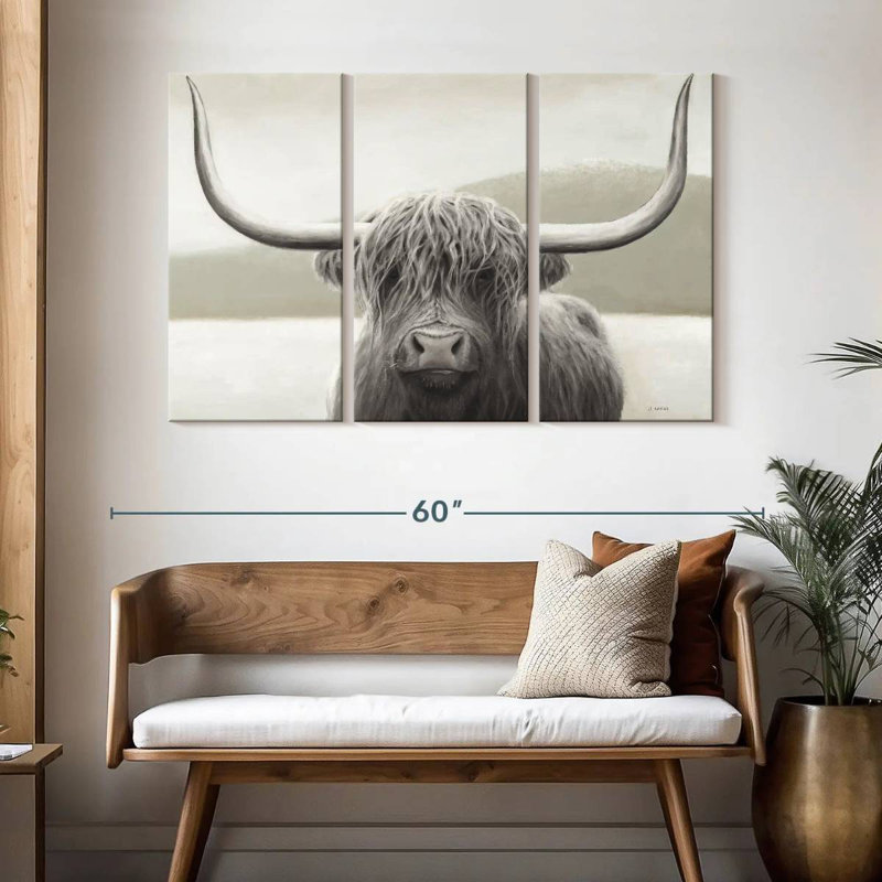 Highland Cow Neutral I, H 32 po x l 50 po