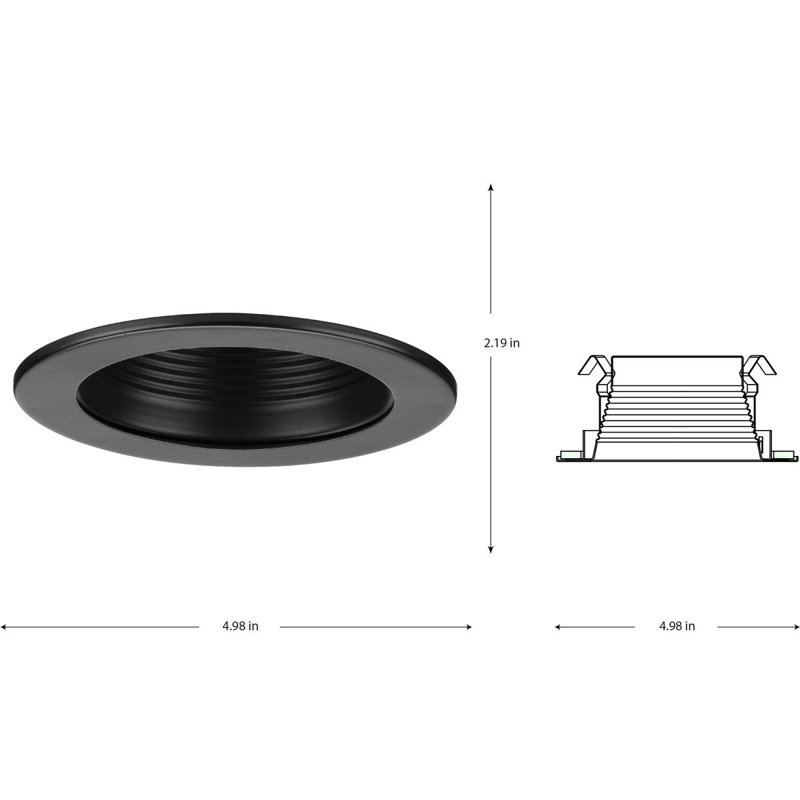 4" Antique Bronze Recessed Step Baffle Trim for Housing