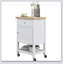 Chariot de cuisine utilitaire, îlot de cuisine roulant avec plateau en bois d'hévéa lisse, surface de bloc de boucher étroite sur roulettes-192020337
