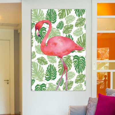 "tropical flamant rose ii" , impression sur toile tendue