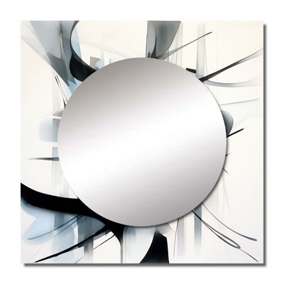 Cumbo - Abstract Neutral XII Modern Geometric Square Mirror Wall Art For Bathroom