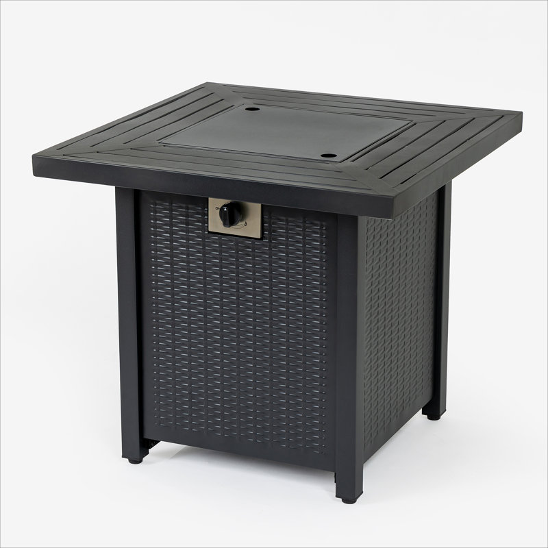 28-inch Iron Square Propane Fire Pit Table
