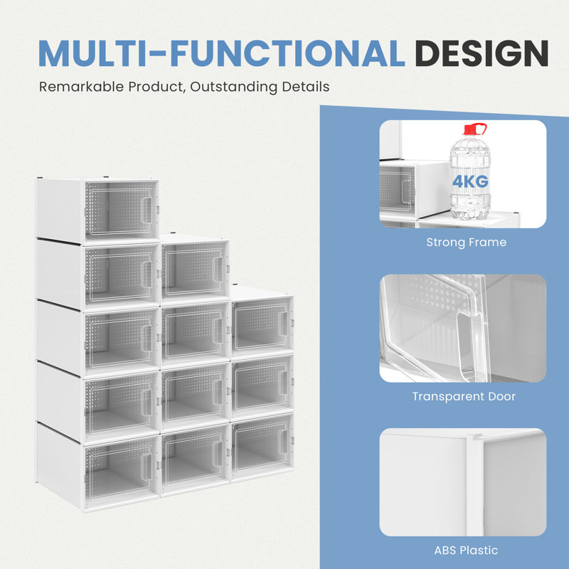 12 Pair Stackable Shoe Storage Box