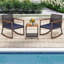 Ensemble de conversation pour patio en osier pour 2 personnes avec coussins Arjen-525843196