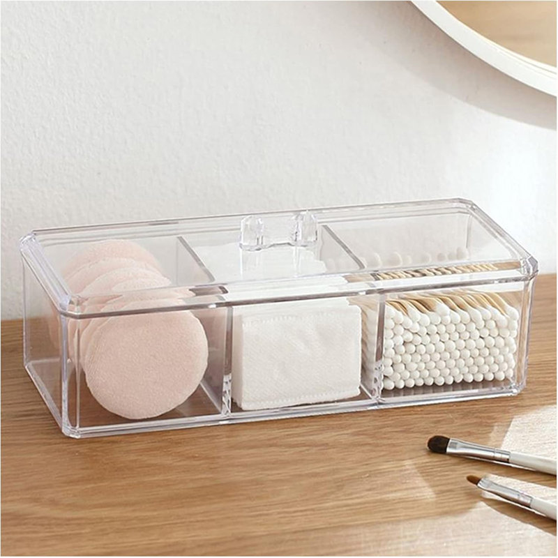Porte-boules en coton 3 compartiments, pots de salle de bain