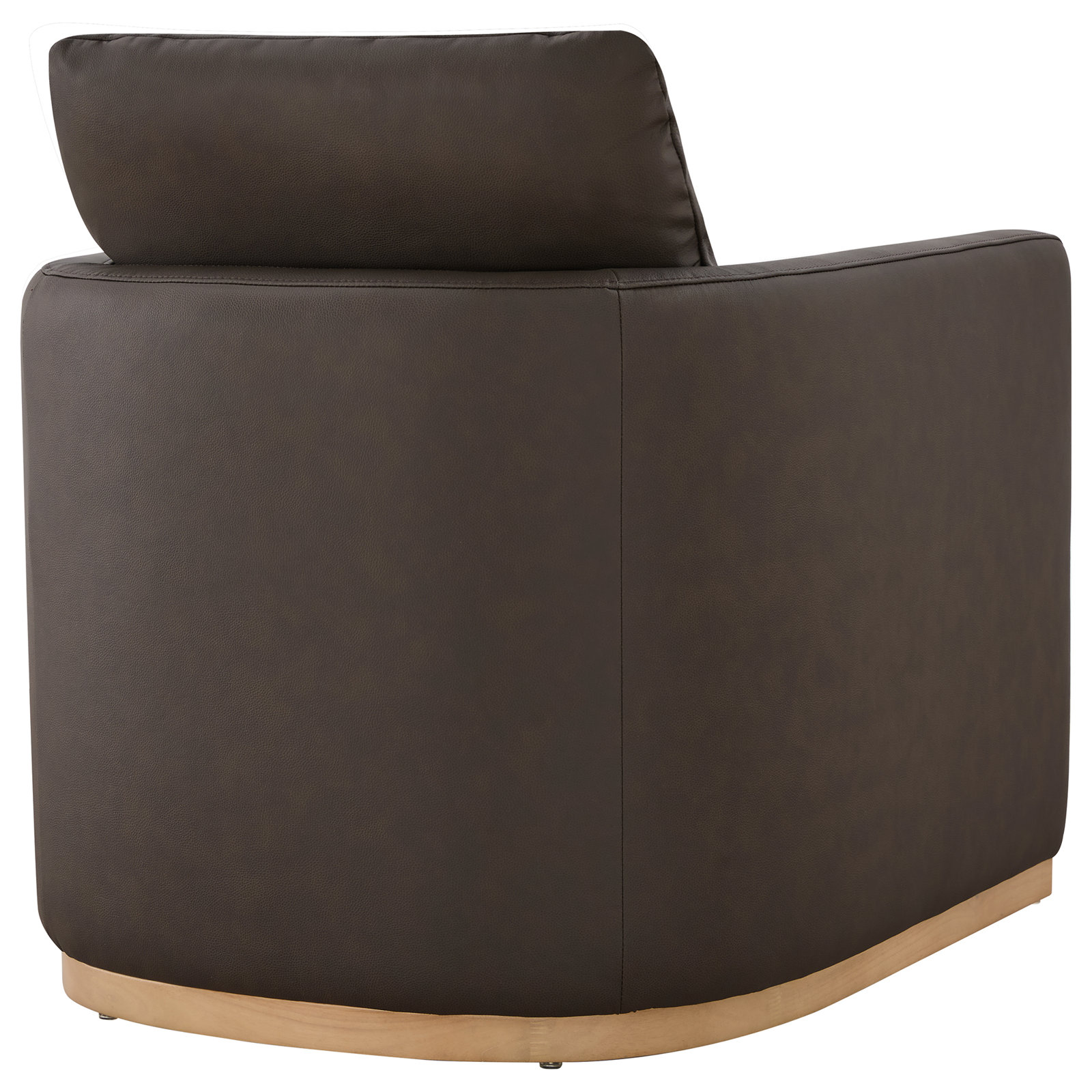 Bobbi Genuine Leather Swivel Barrel Chair, Isla Chocolate Genuine Leather