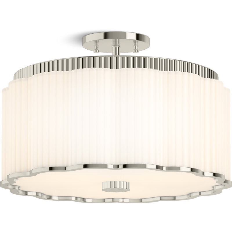 Tresdoux Semi-Flush Light, Polished Nickel