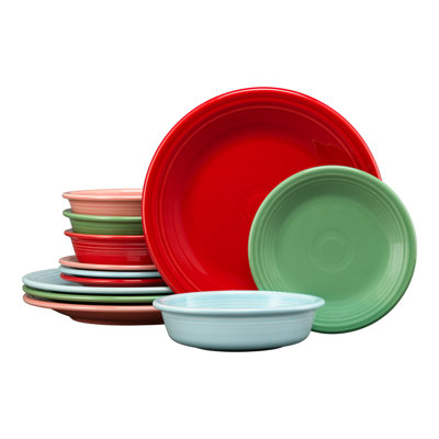 Fiesta Shop Mixed Sets  Peppermint Frost Classic Rim 12-piece Dinnerware Set, Service For 4 In Mixed Peppermint Frost