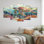 Ciriclio - Art mural animal tortue - ensemble de 5 décorations murales modernes