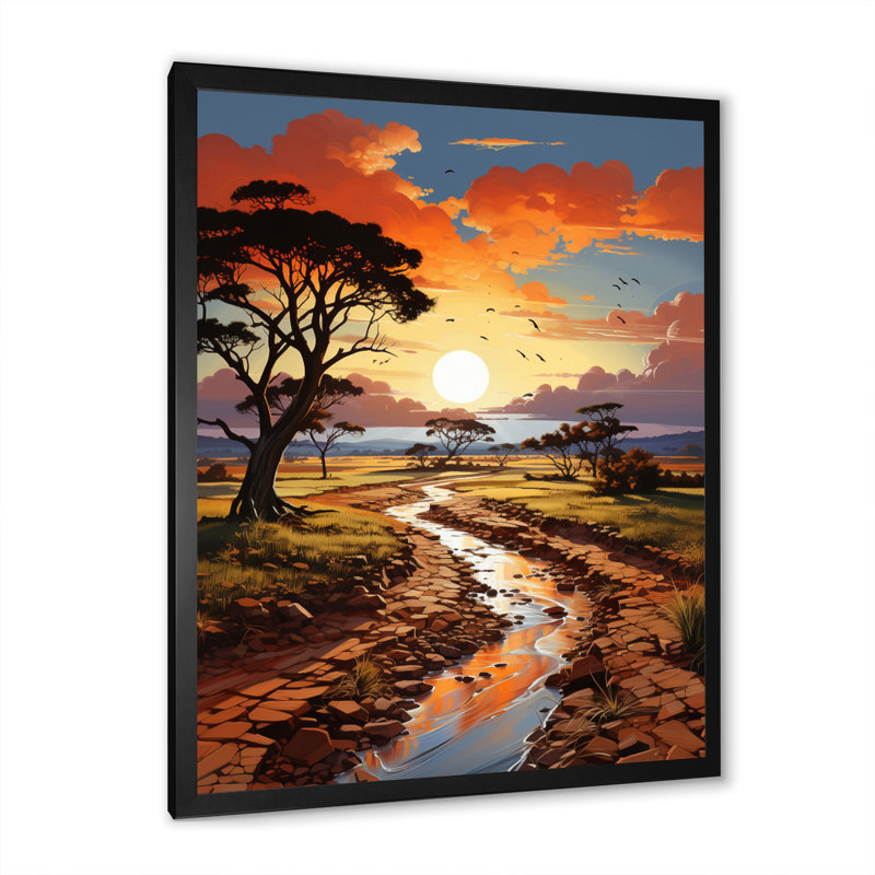 «Lennette Baobab Tree Landscape I», reproduction sur toile, Impression noire sur toile encadrée, H 20 po x l 12 po x P 1 po