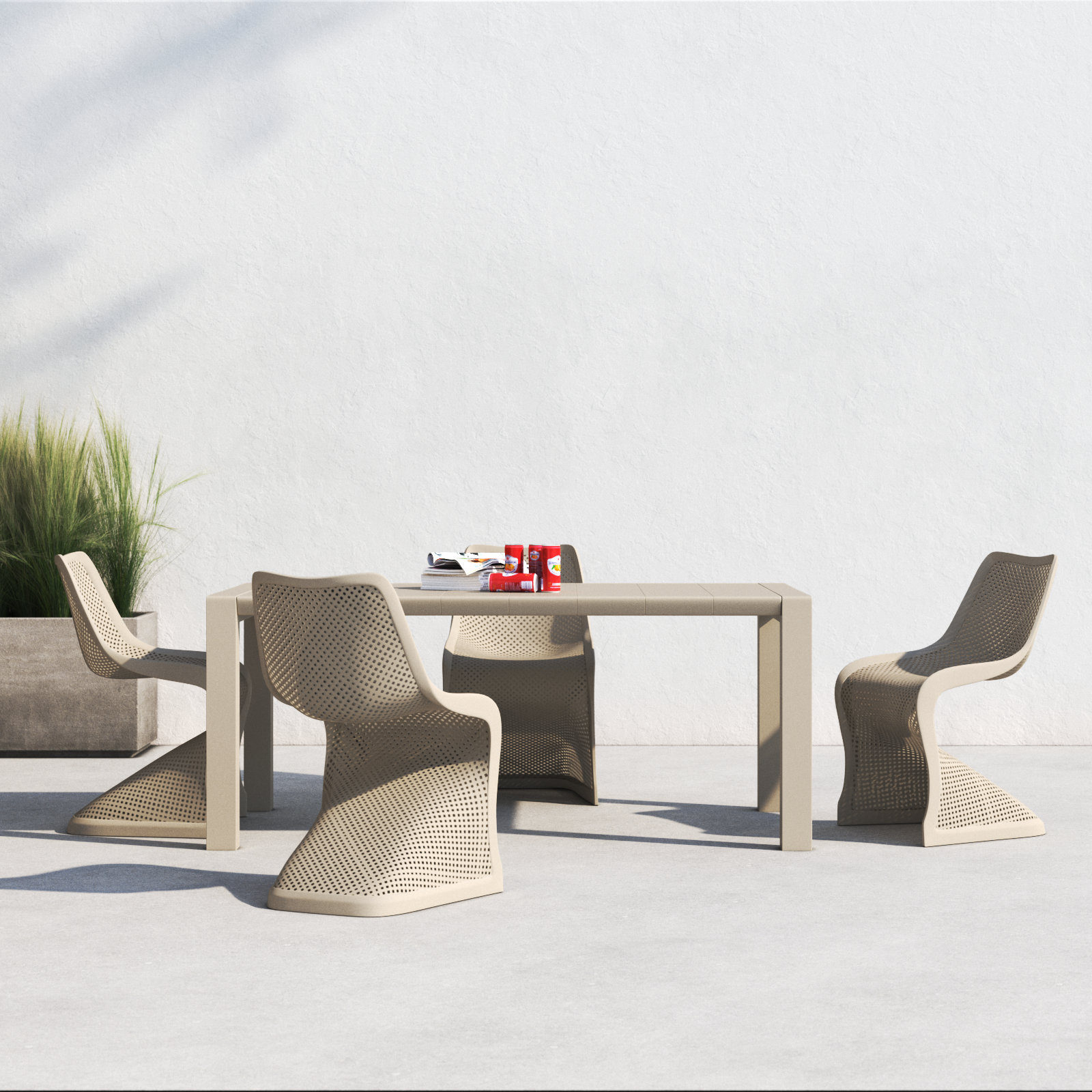 Farrah 86" Patio Dining Set, Dove Gray