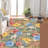 Area Rug Washable Area Rug for Living Room Vintage Floral Rug Non-Slip Carpet for Living Room Bedroom Dining Room Home Office