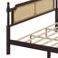 Lit en bois de pin - tête de lit en rotin, pied de lit en rotin et plateforme de lit central amélioré-794408034-794408032