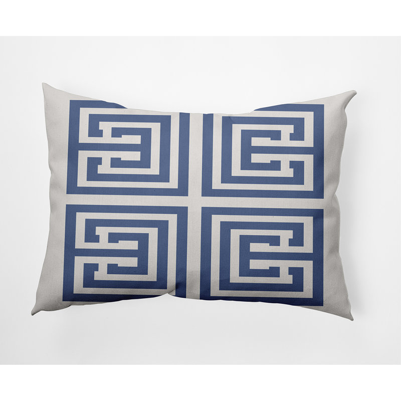 Nantucket Geometric Reversible Throw Pillow, Cadet Blue