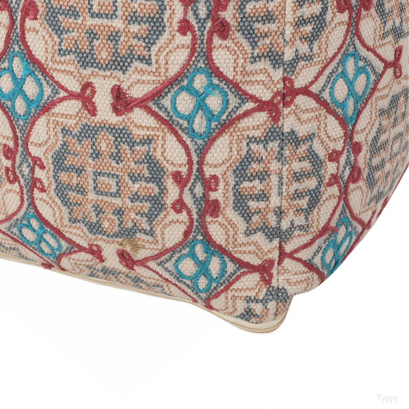 Pouf en tissu fabriqué à la main Amelia, multicolore