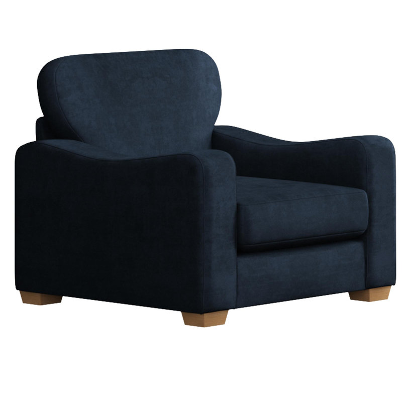 Upholstered Armchair, Navy