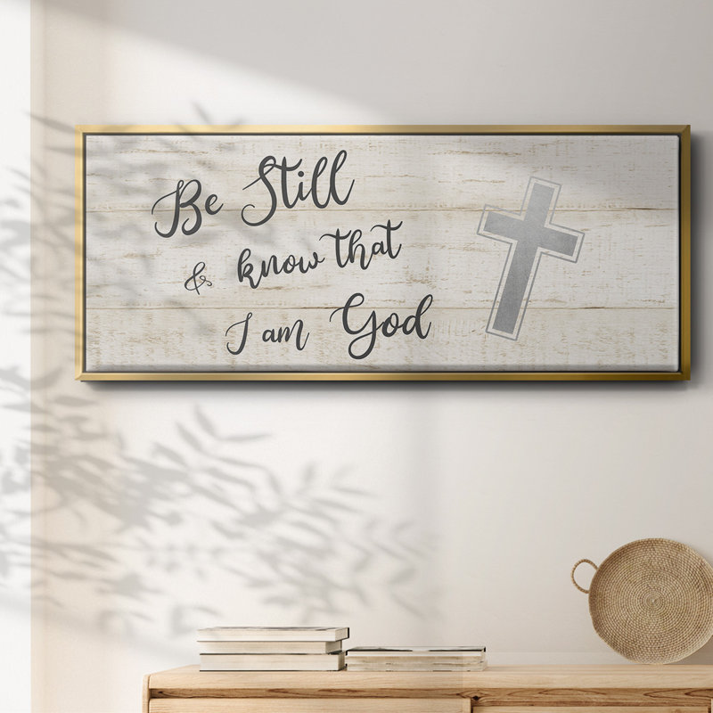 Be Still Cross - Toile avec cadre encadré, H 20 po x l 50 po