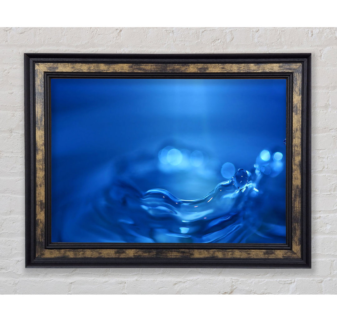 Water Splash Ripple Blue - Einzelner Bilderrahmen Kunstdrucke