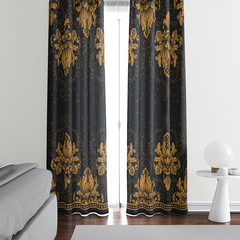 Panneau de rideau floral semi-transparent, L 20 po x L 52 po